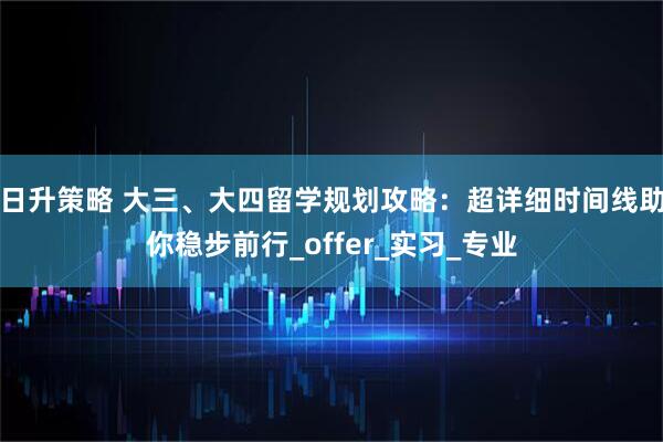 日升策略 大三、大四留学规划攻略：超详细时间线助你稳步前行_offer_实习_专业